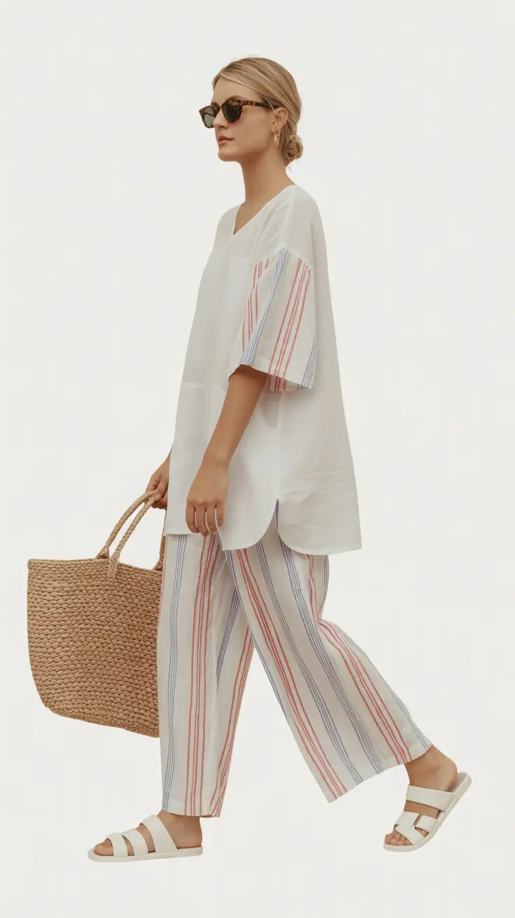 chic summer fashion outfits 2026 Lightweight Stripes and Relaxed Layers for Everyday Ease