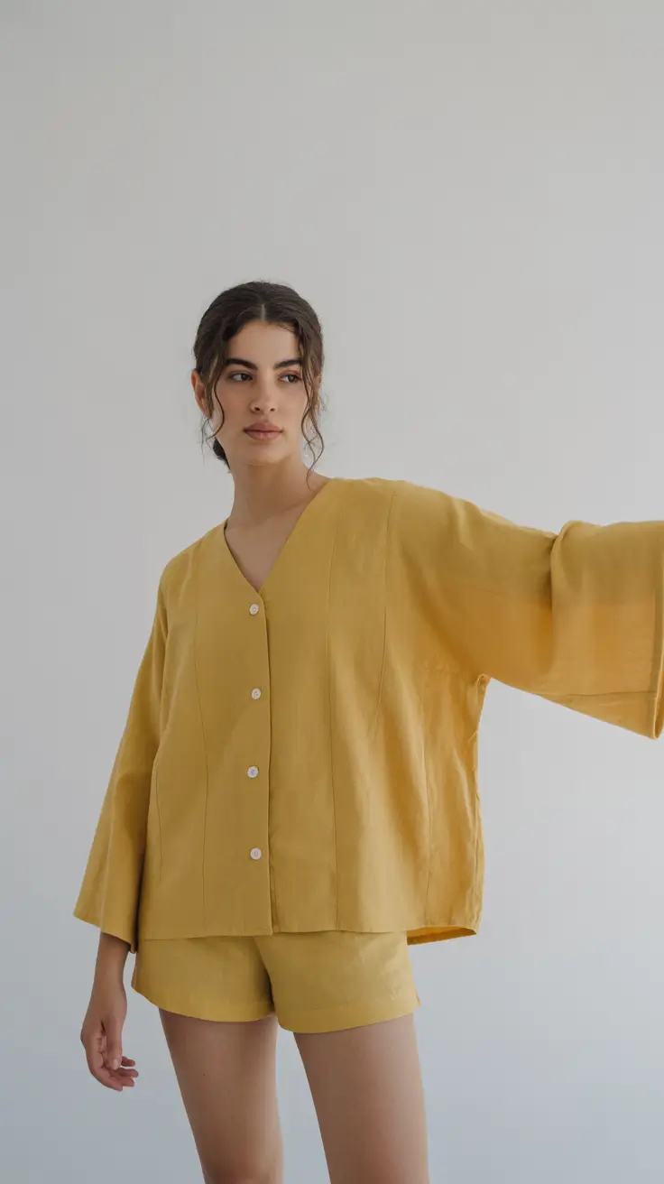 chic summer fashion outfits 2026 Soft Mustard Co-Ord That Feels Warm and Understated