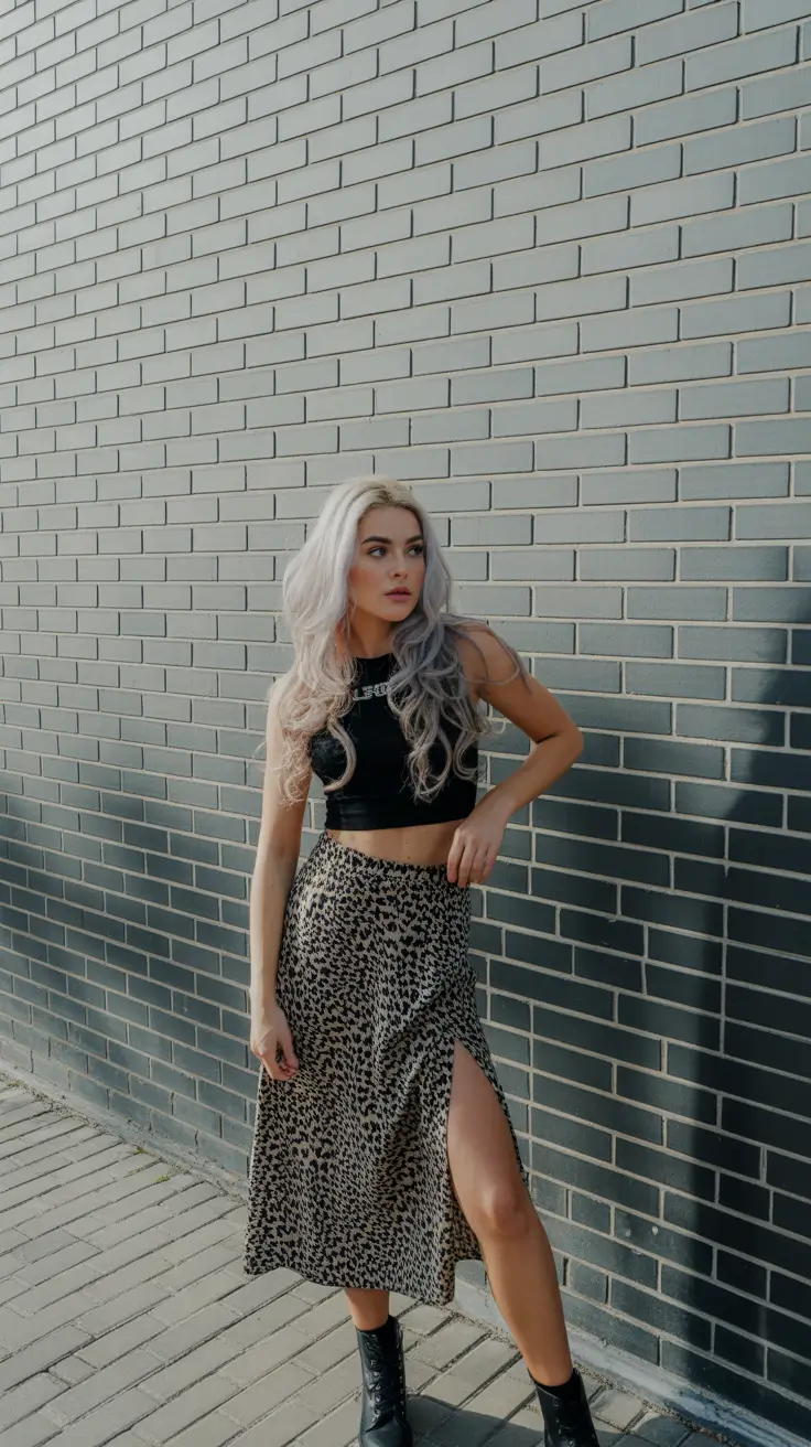 cute summer outfits for teens 2026 Leopard Midi Confidence Statement