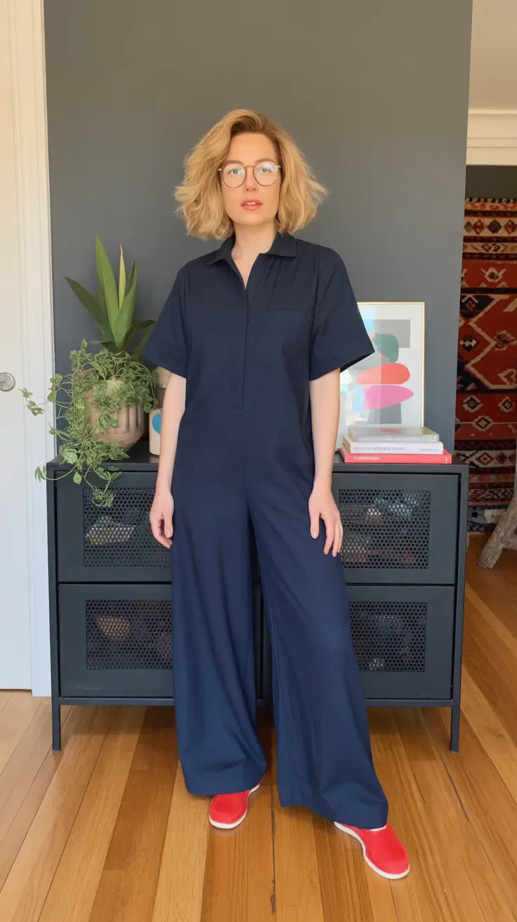May outfits ideas 2026 Minimal Navy Jumpsuit For Modern Elegant Comfort