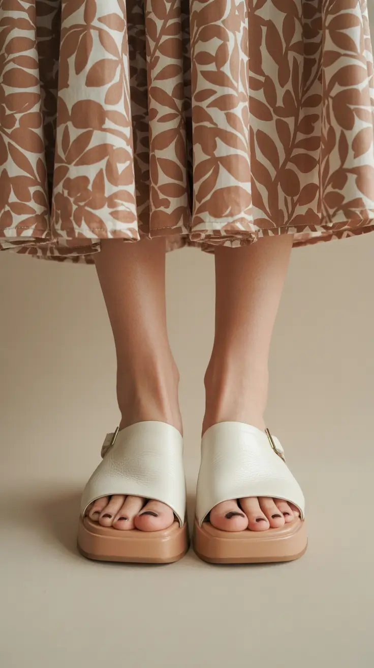summer flip-flops for women 2026 Soft Neutral Slides That Feel Calm and Collected