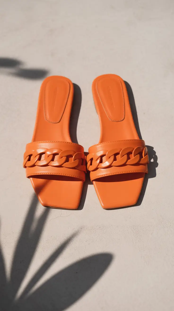 summer flip-flops for women 2026 Bright Statement Slides That Instantly Wake Up an Outfit