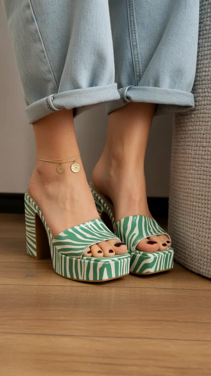 summer flip-flops for women 2026 Graphic Platform Heels That Turn Flip Flops Into a Statement