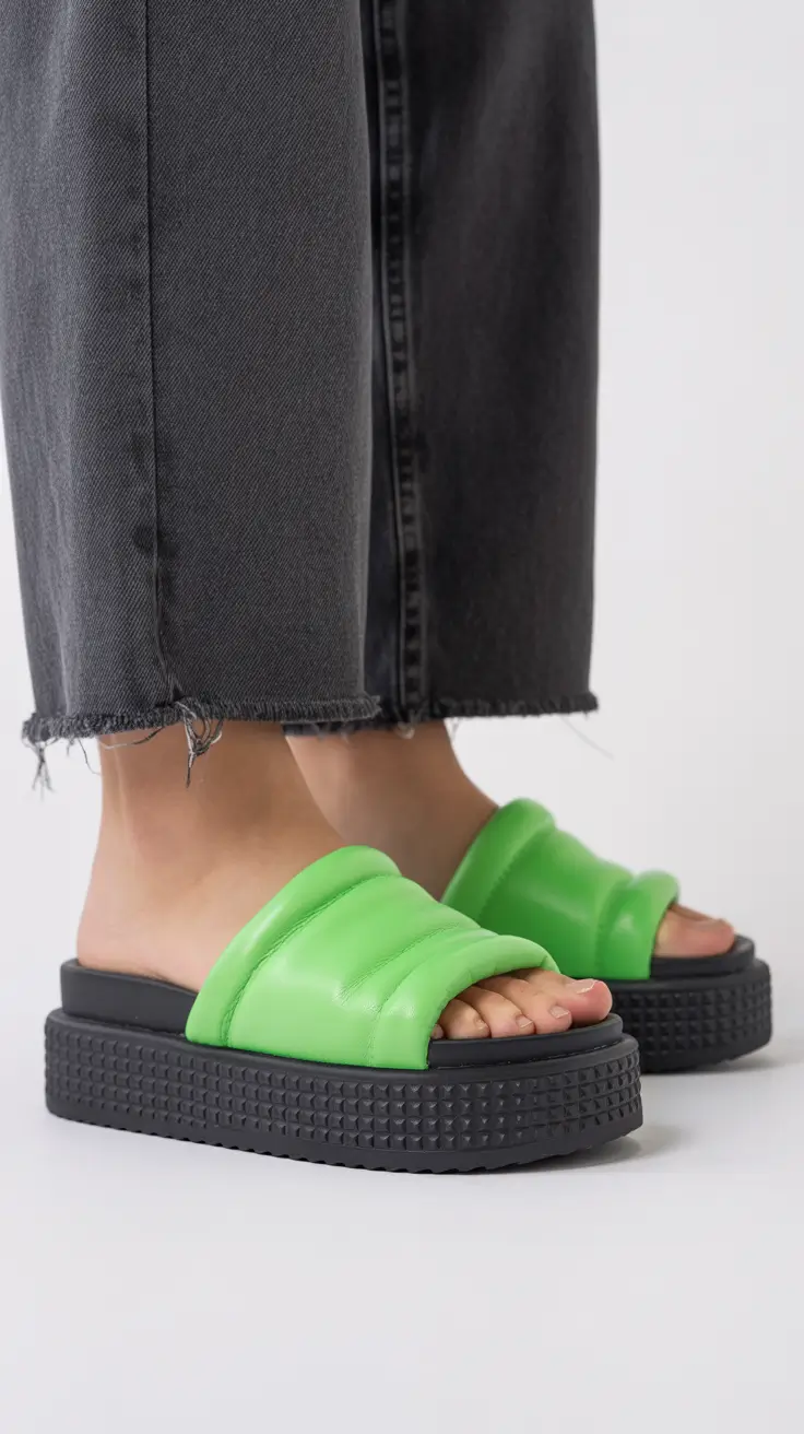 summer flip-flops for women 2026 Chunky Sport Slides with a Bold Color Twist
