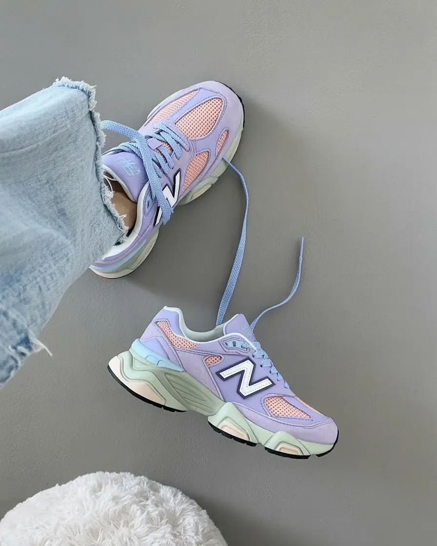 summer outfits with sneakers for women 2026 Pastel Lavender Sneakers and Dreamy Color Harmony