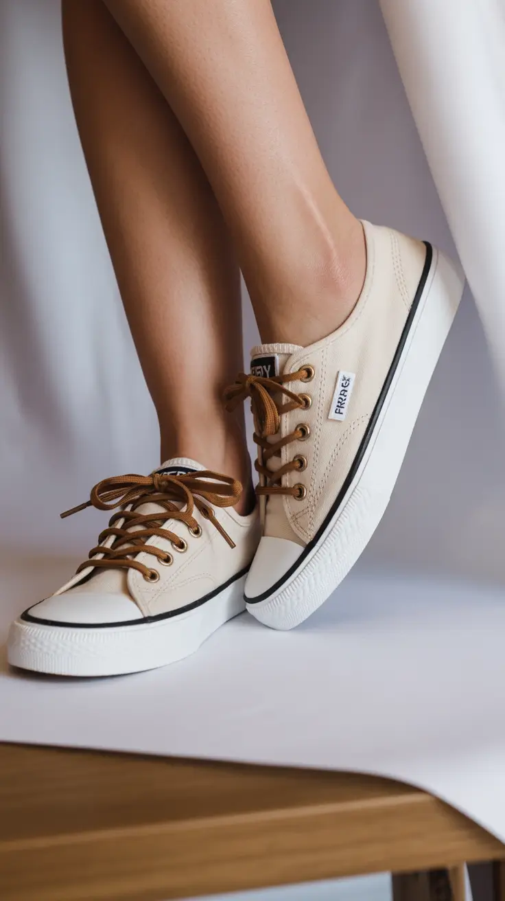 summer outfits with sneakers for women 2026 Minimal Beige Sneakers and Understated Everyday Style