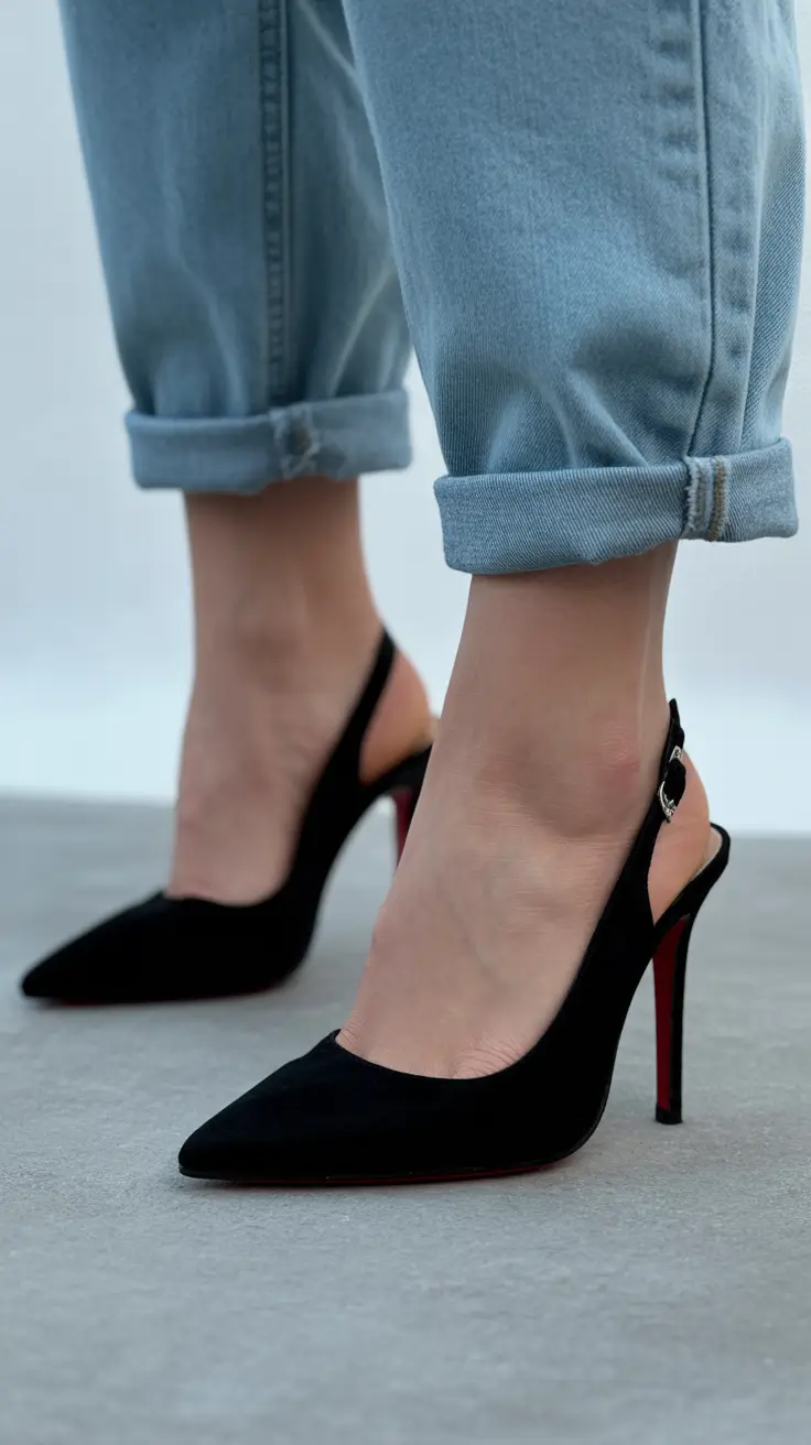 summer outfits with heels for women 2026 Classic Black Slingbacks That Never Miss