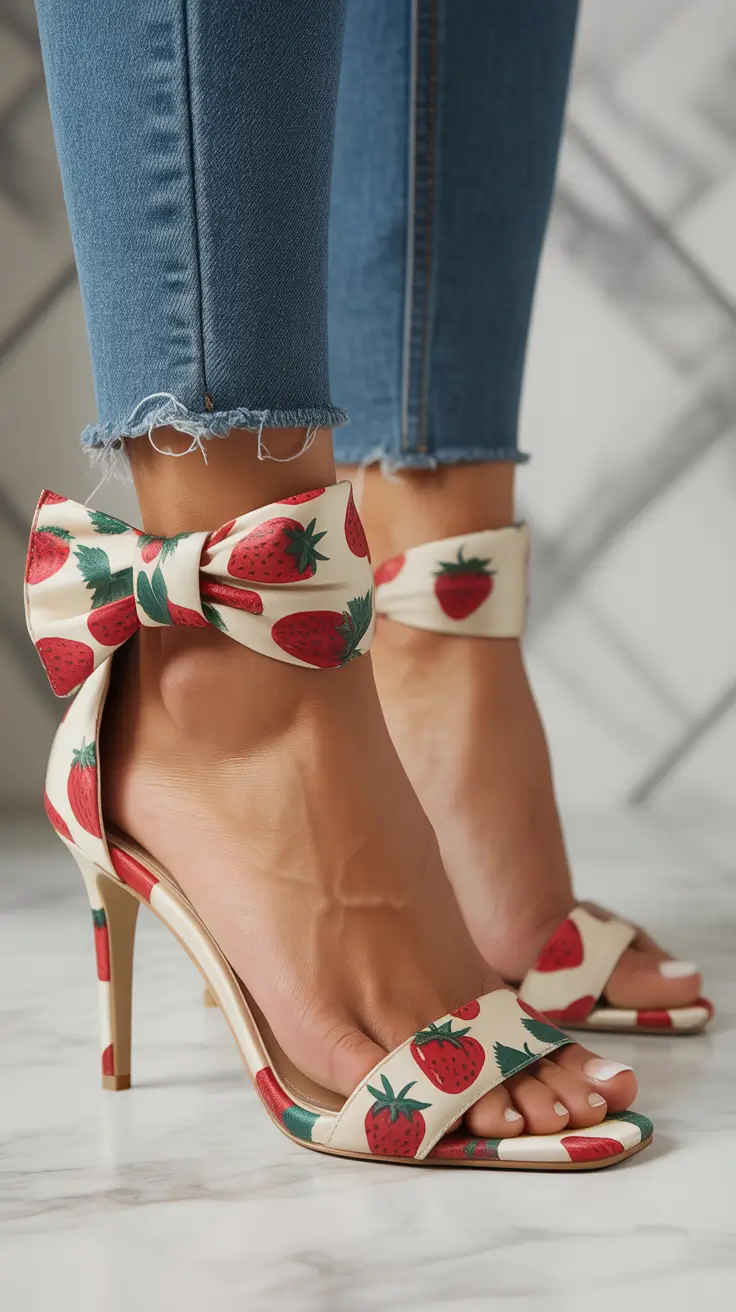 summer outfits with heels for women 2026 Whimsical Prints and Statement Bows for Summer Nights