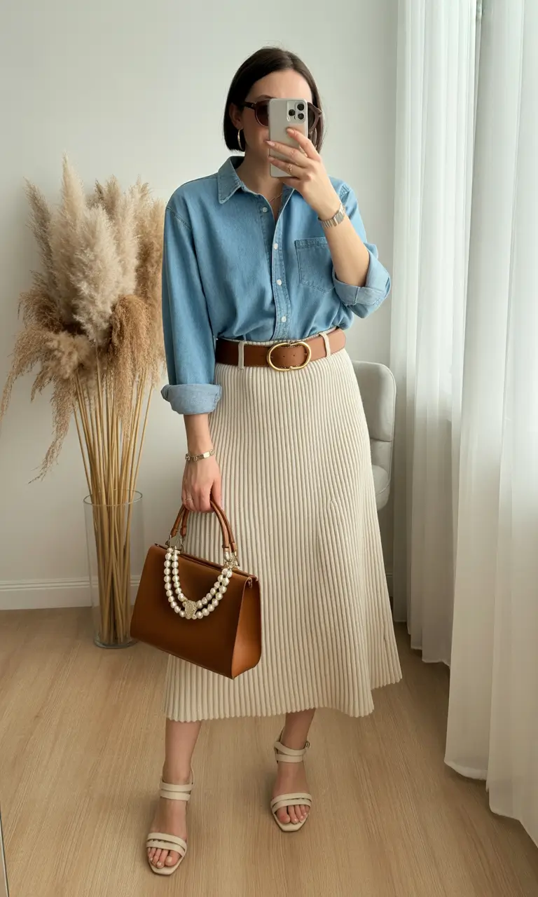 Chic Soft Denim And Cream - The Quiet Luxury Spring Uniform