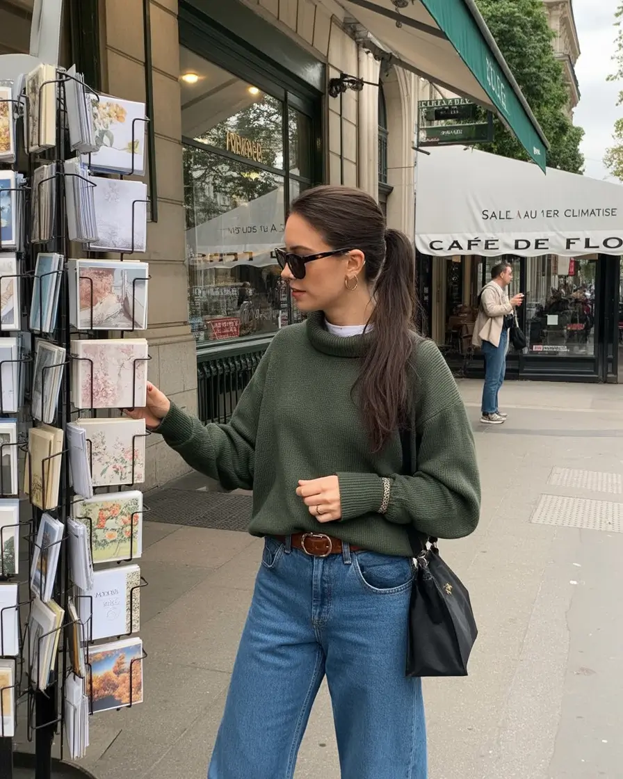 Spring Deep Forest Knit With Denim 2026