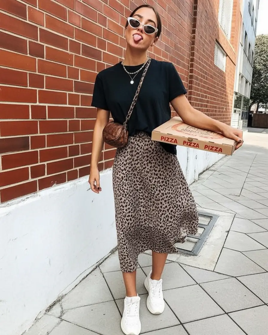 Spring Leopard Skirt Street Style 2026
