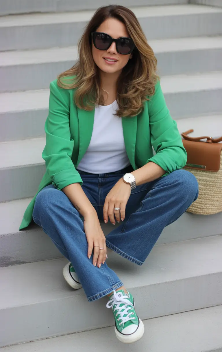 Spring Green Blazer Fresh Denim 2026