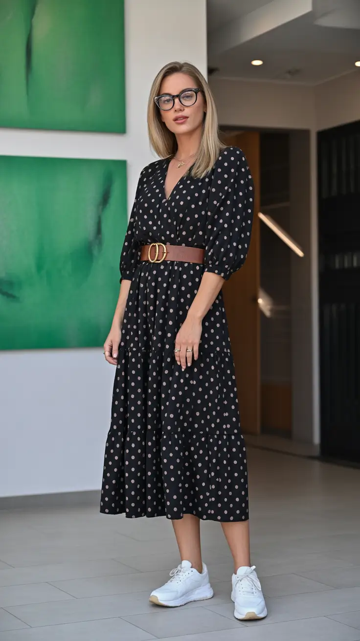 Fabulous Springwear Polka-Dot Ease With Modern City Charm