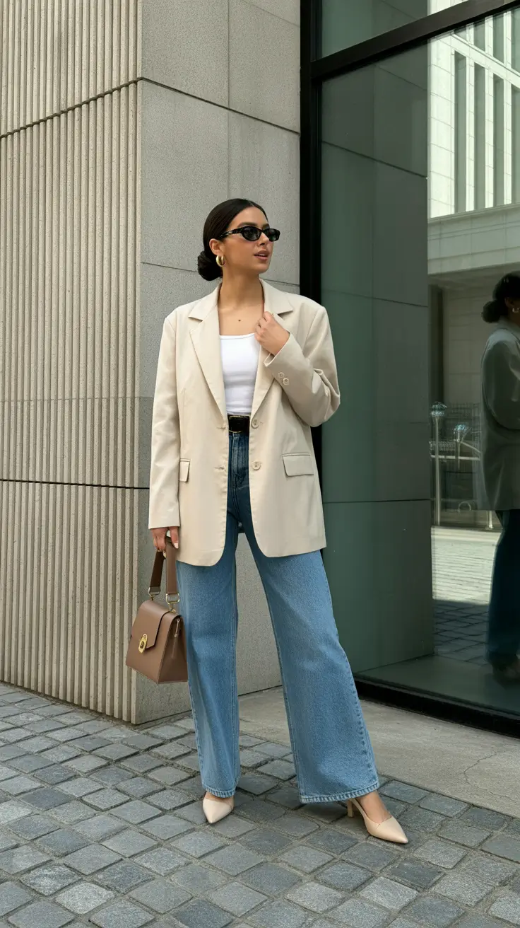 Fabulous Springwear Crisp Blazer Elegance With Denim Foundations