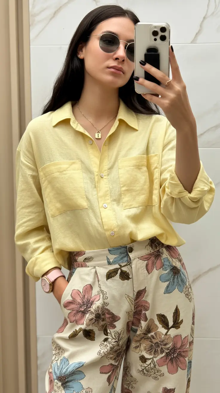 Fabulous Springwear Soft Yellow Confidence With Botanical Prints