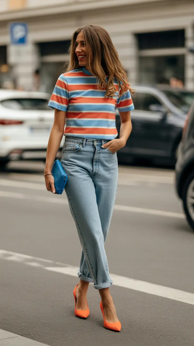 Fabulous Springwear Bright Stripes and Playful Denim Energy