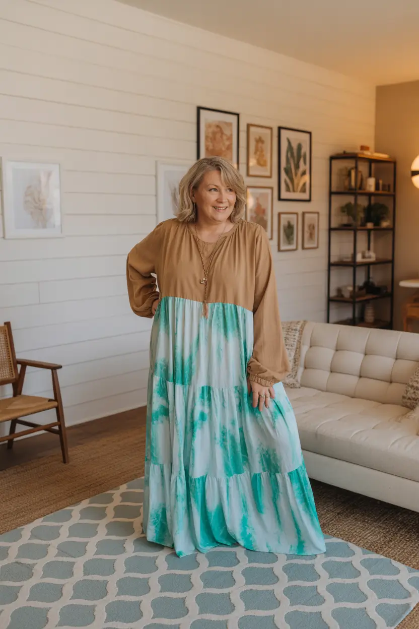 Glamorous Soft Earth Tones and Flowing Tie-Dye Movement