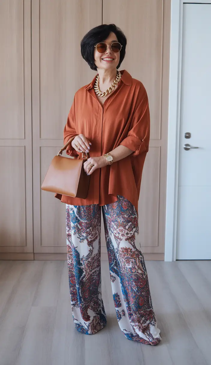 Glamorous Bohemian Trousers and a Warm Oversized Blouse