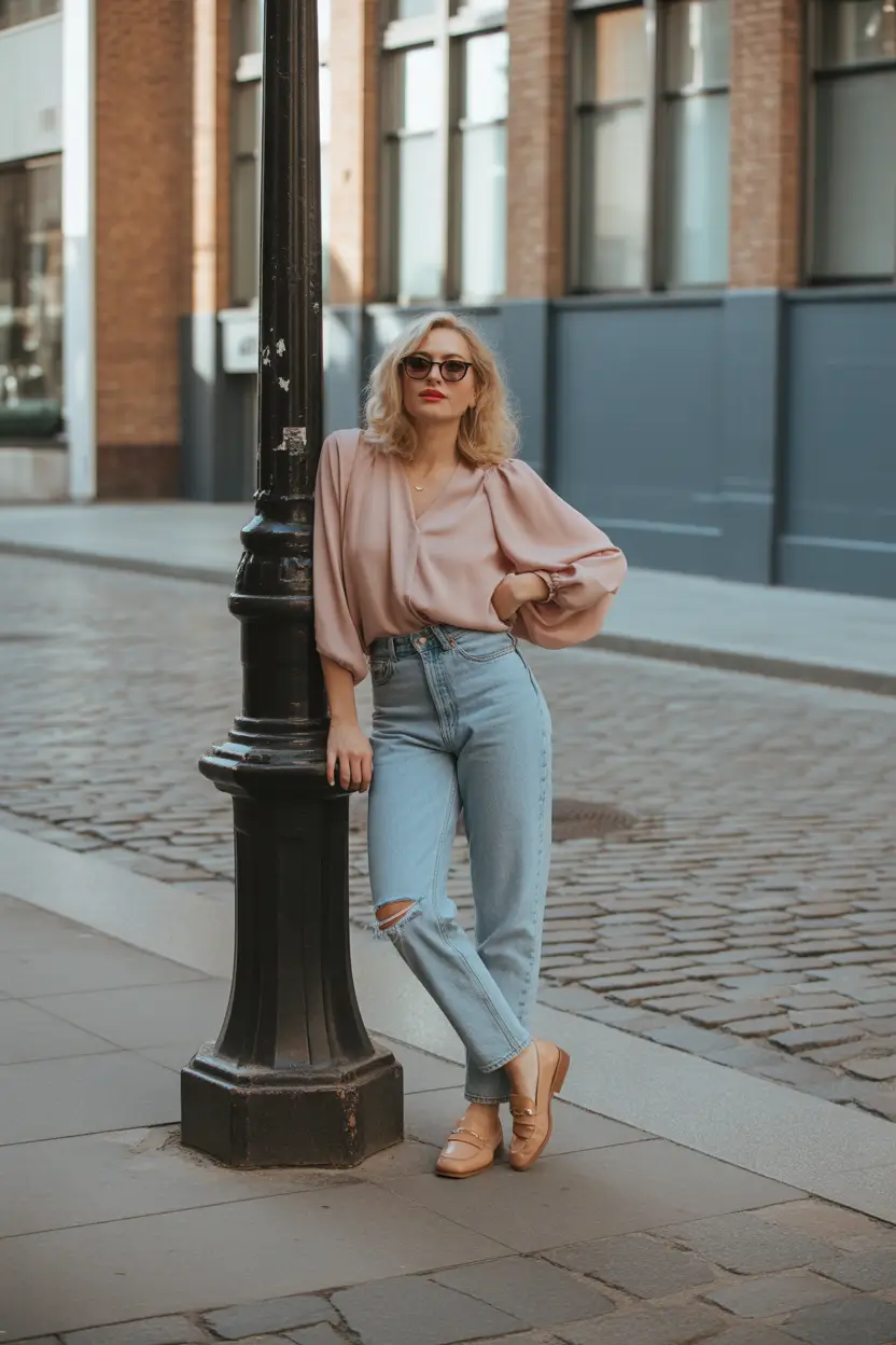 modern spring outfits for women over 40 2026 Soft Neutrals With a Relaxed Modern Fit