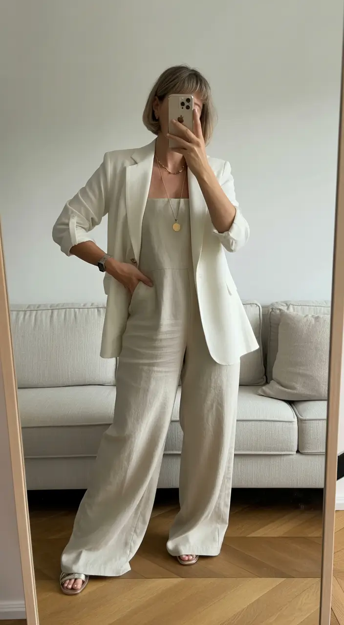 modern spring outfits for women over 40 2026 Soft Monochrome With a Minimalist Sophisticated Edge