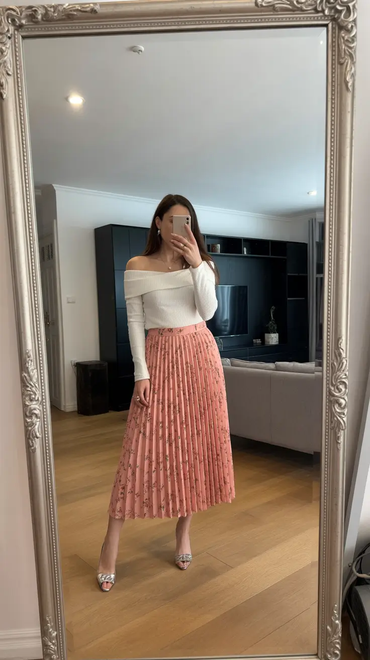 2026 Pleated Rose and Off-Shoulder Elegance Indoors