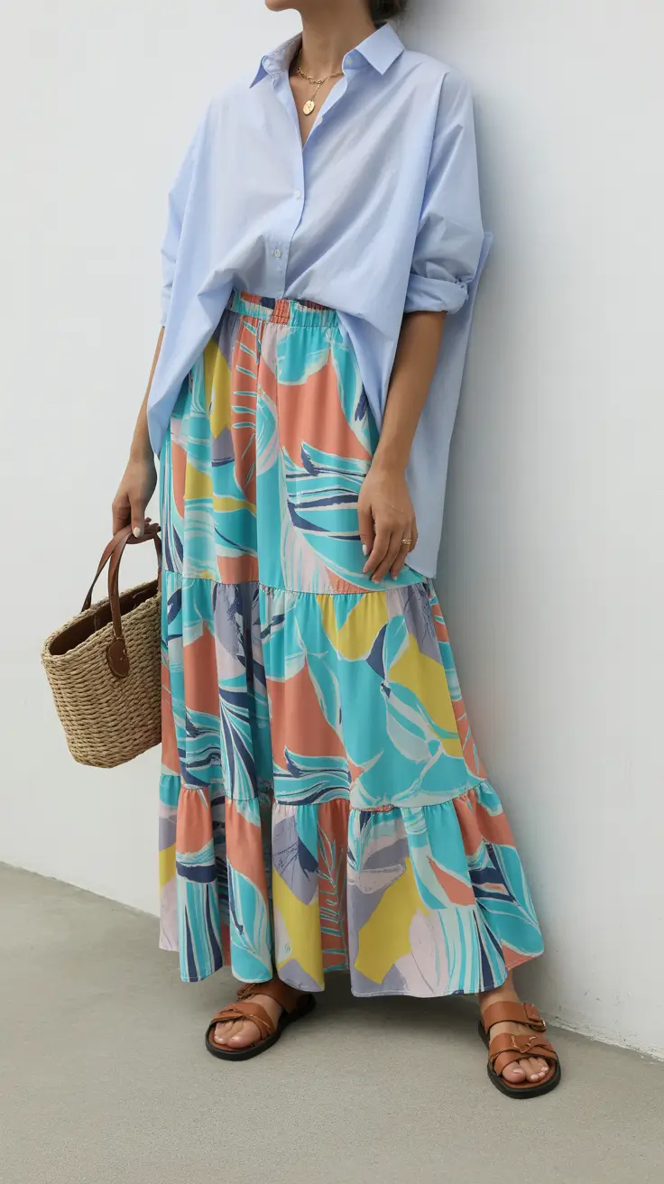 2026 Oversized Shirt and Tropical Maxi Ease