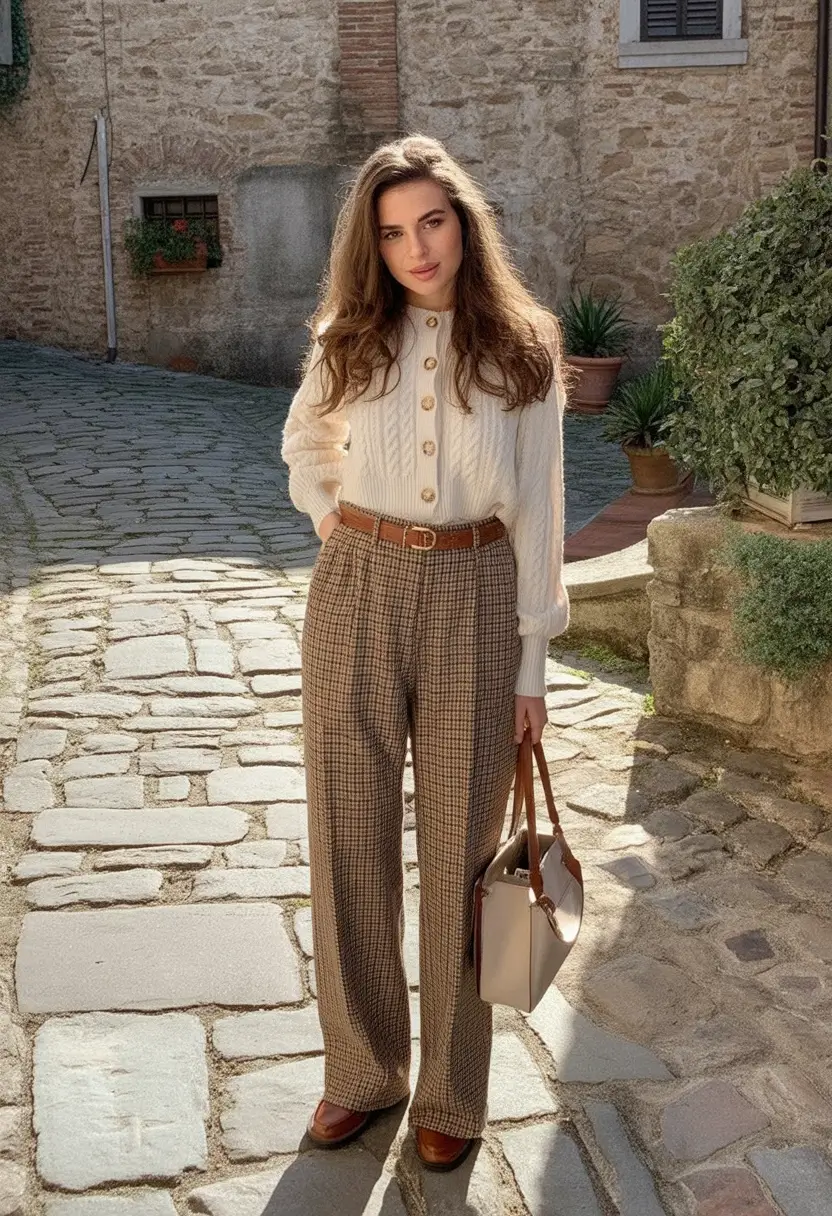 Old money Cable Knits and Gentle Browns for Village Afternoons