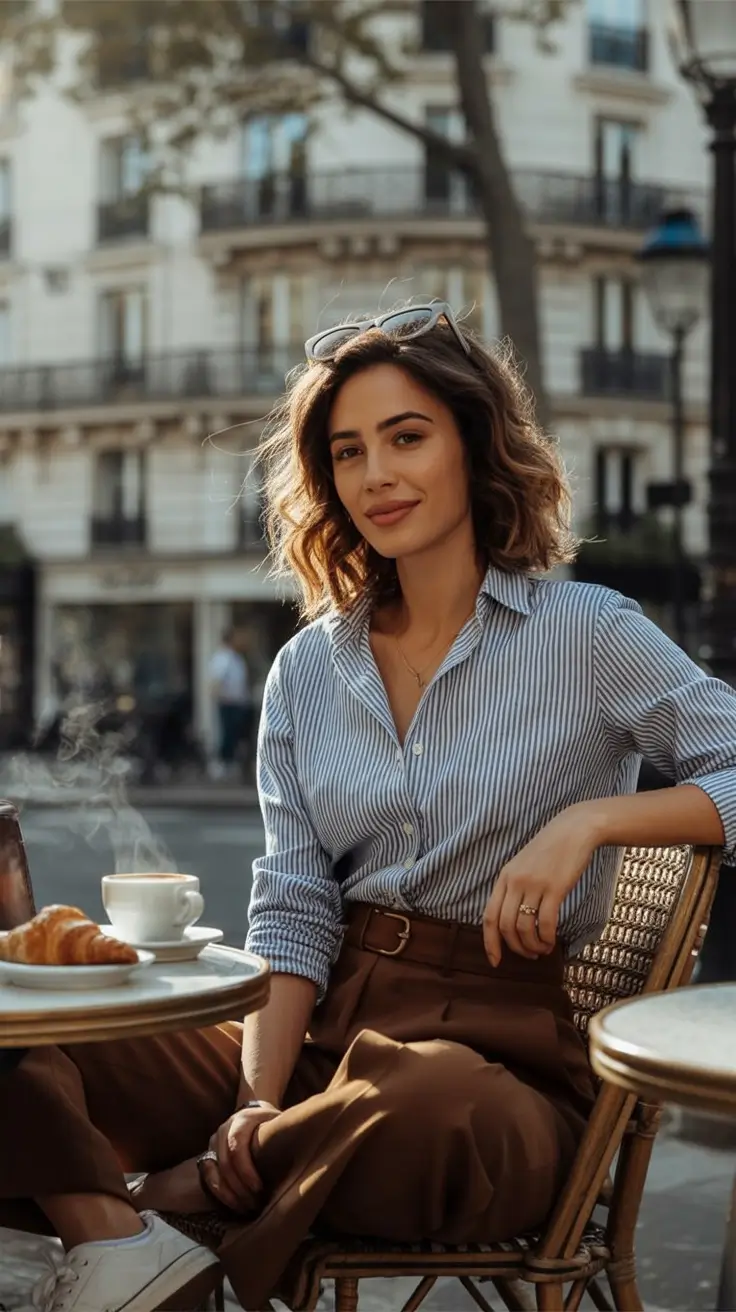 Old money Striped Shirting and Warm-Toned Spring Classics