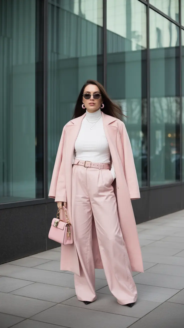 soft spring wardrobe hues 2026 - Monochrome Pink Layers for a Soft but Structured Spring Look