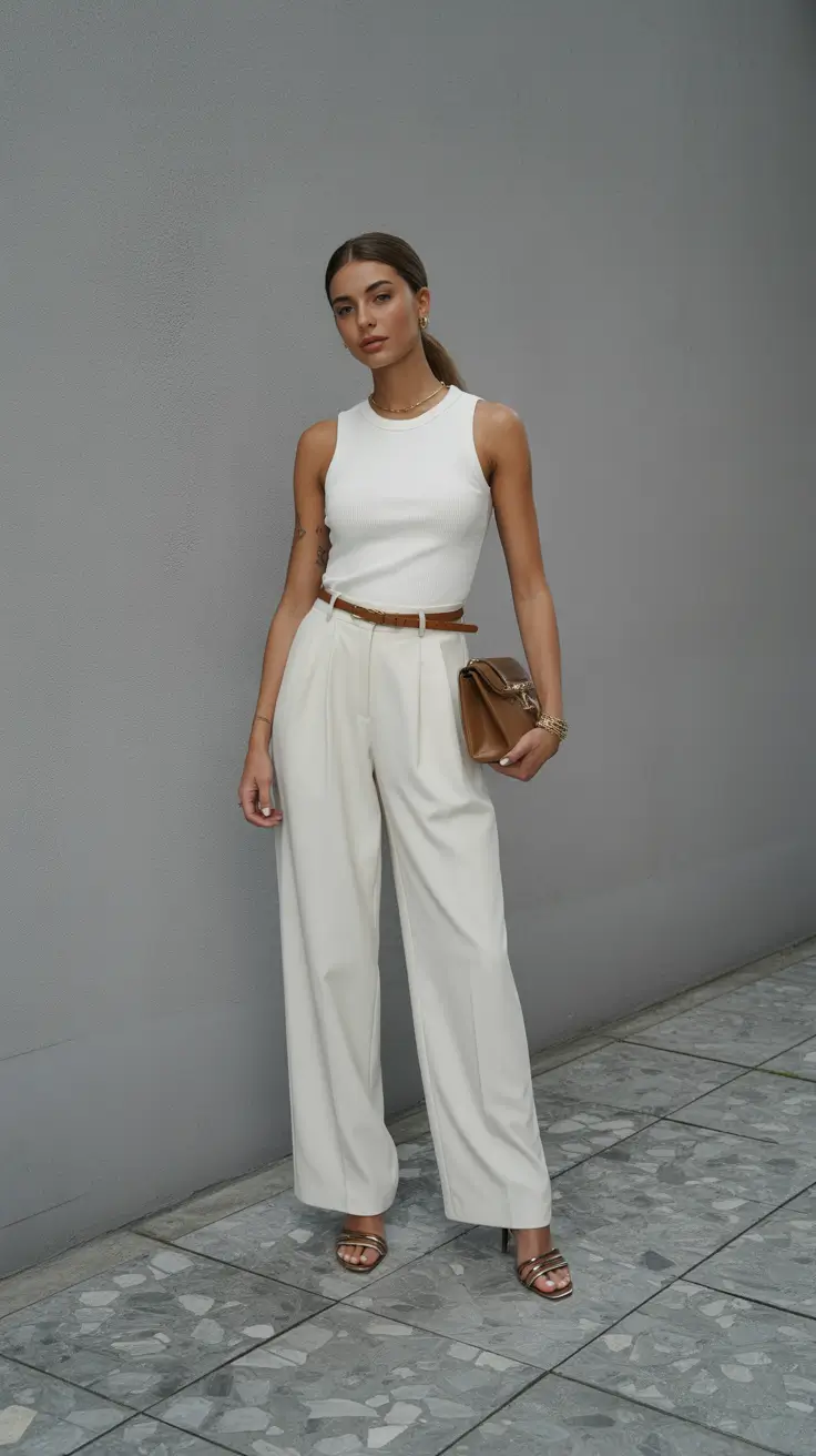 sophisticated</p>
<h2>Ivory Tailoring With Warm Tan Accents</h2>
<p>