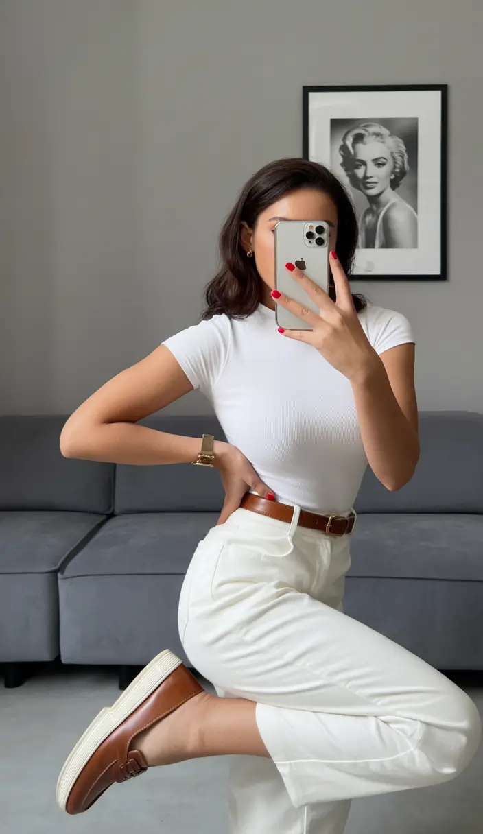 sophisticated</p>
<h2>All-White Minimalism With Warm Brown Accents</h2>
<p>