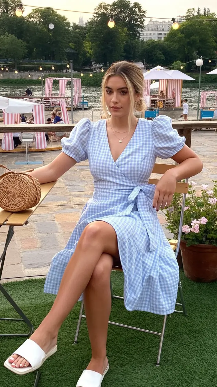 Casual Gingham Wrap Dress With Weekend Sweetness 2026