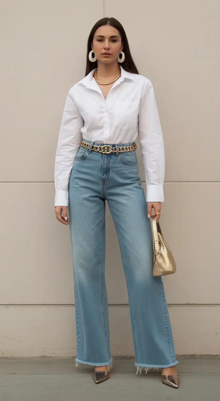 Spring Classy Gold-Touched Denim