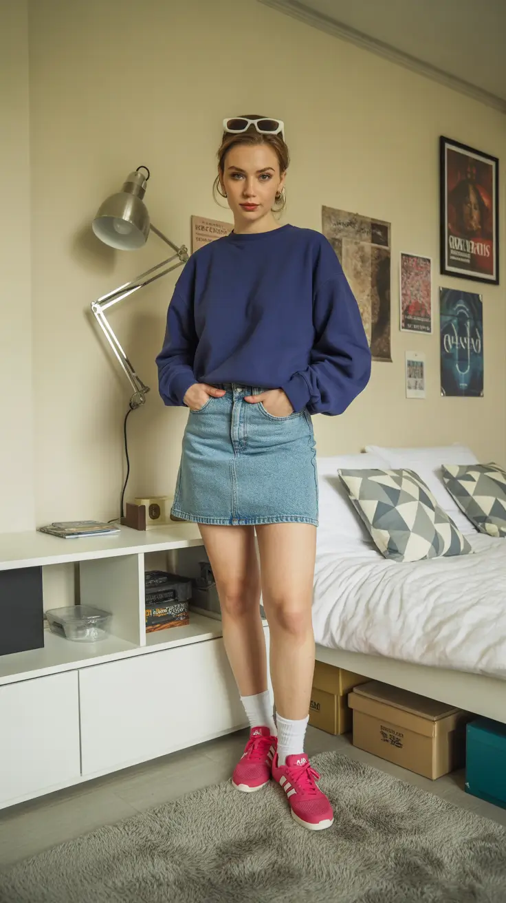 2026 Denim Mini and Sweatshirt