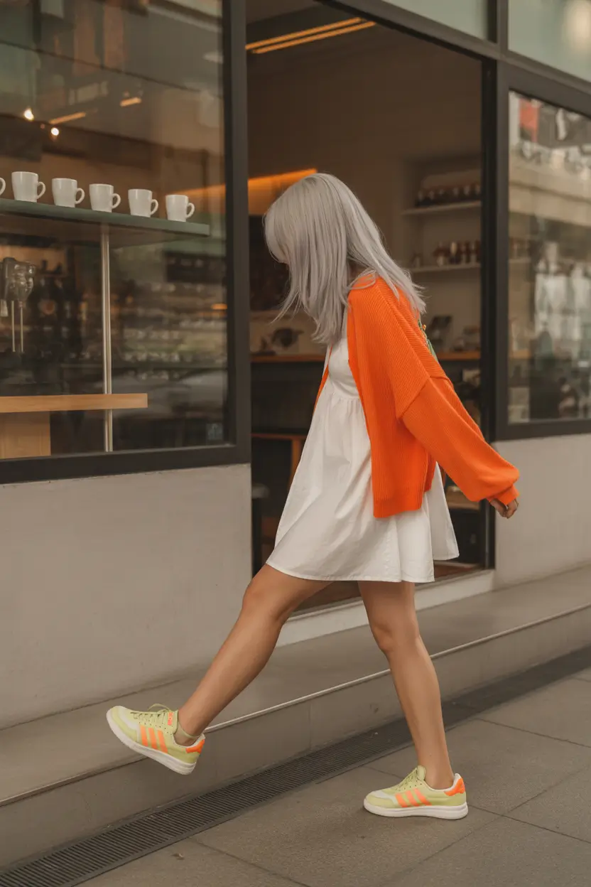 2026 White Dress Citrus Cardigan