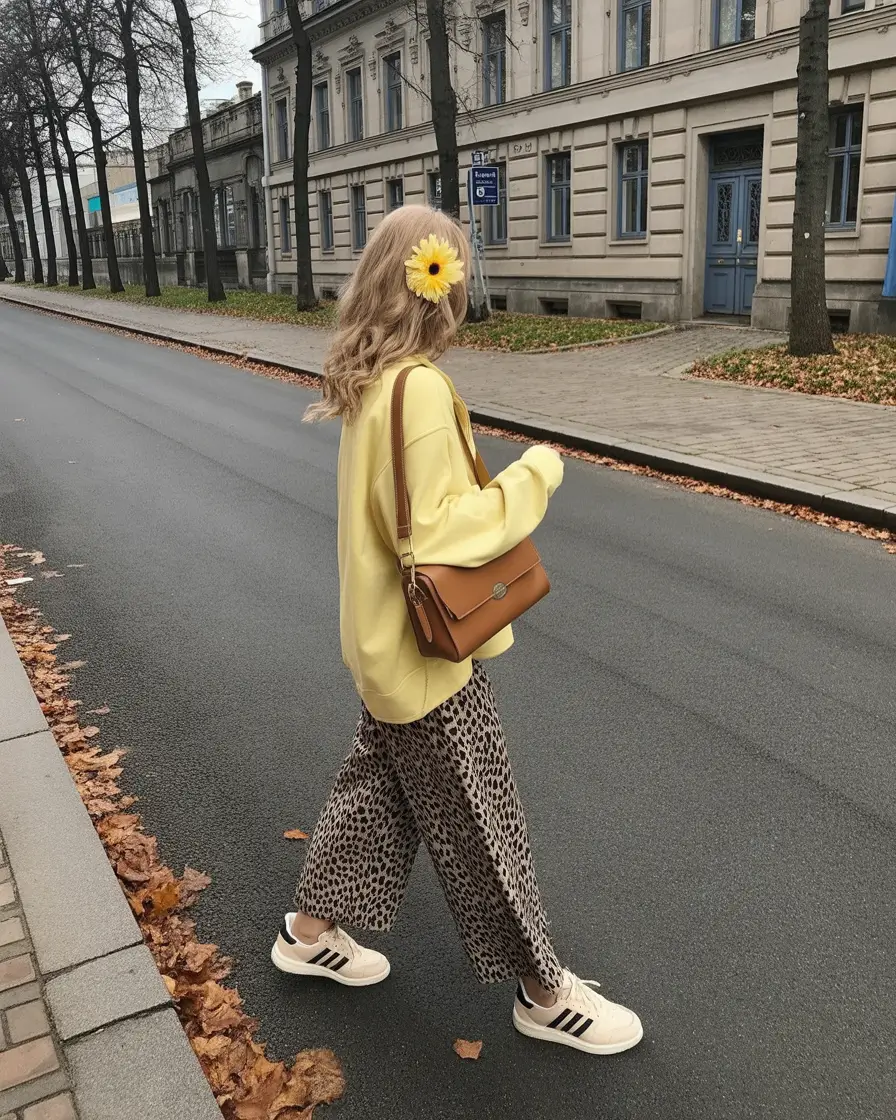 2026 Leopard Pants Soft Yellow