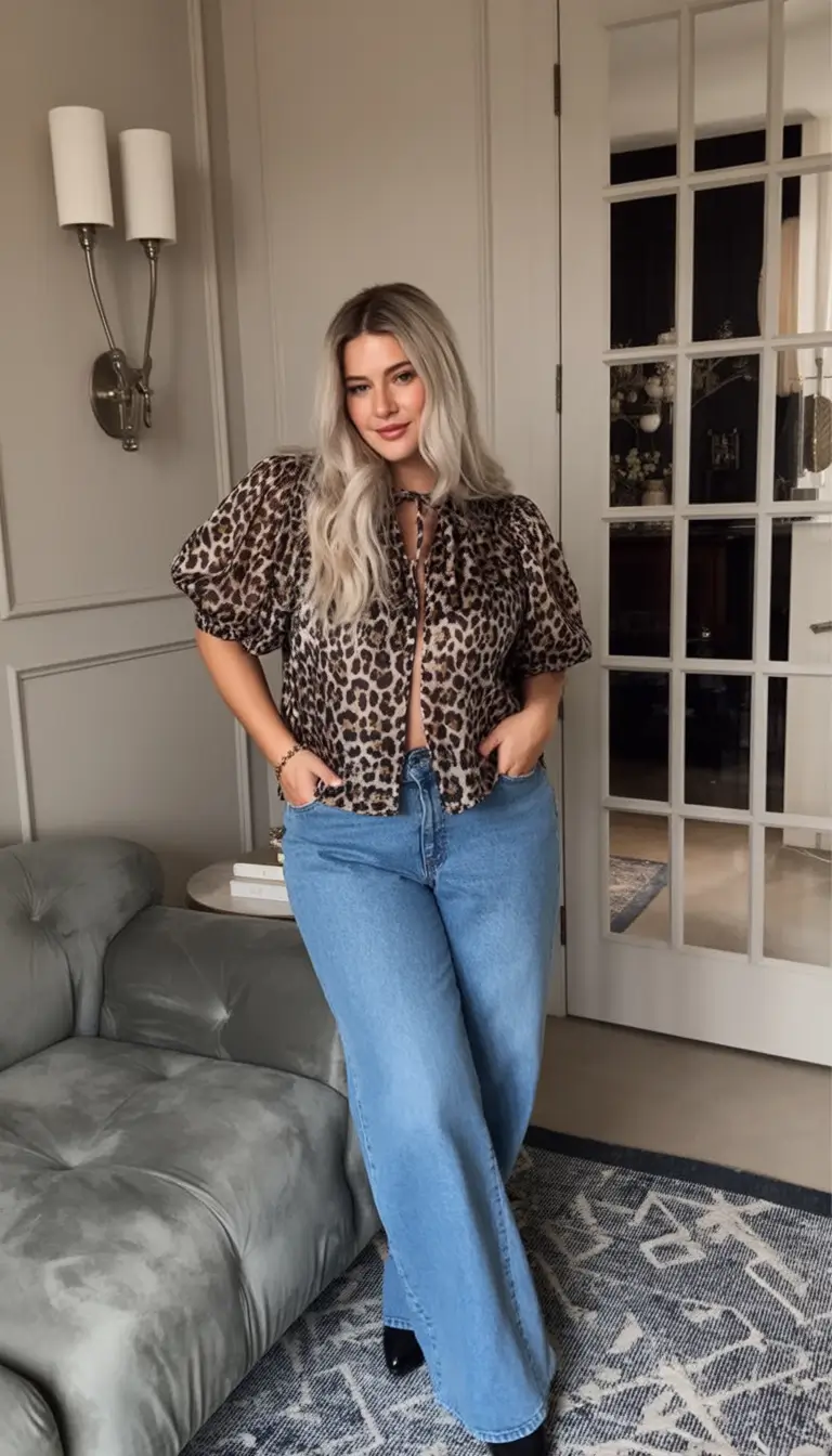 Ideas 2026 Playful Animal Print With Classic Wide-Leg Denim
