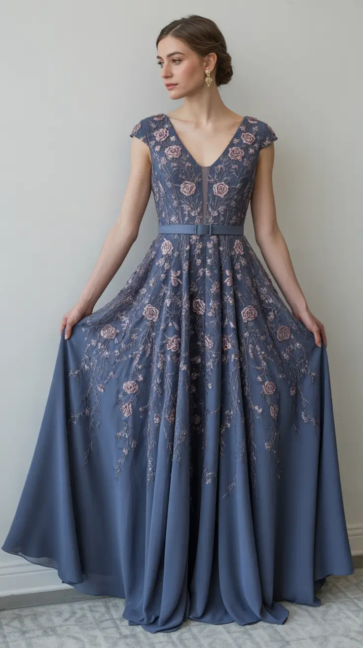 Spring Wedding Outfit Blue Embroidery Regal Poise 2026