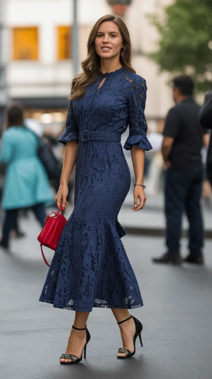 Spring Wedding Outfit Navy Lace Refined Confidence 2026