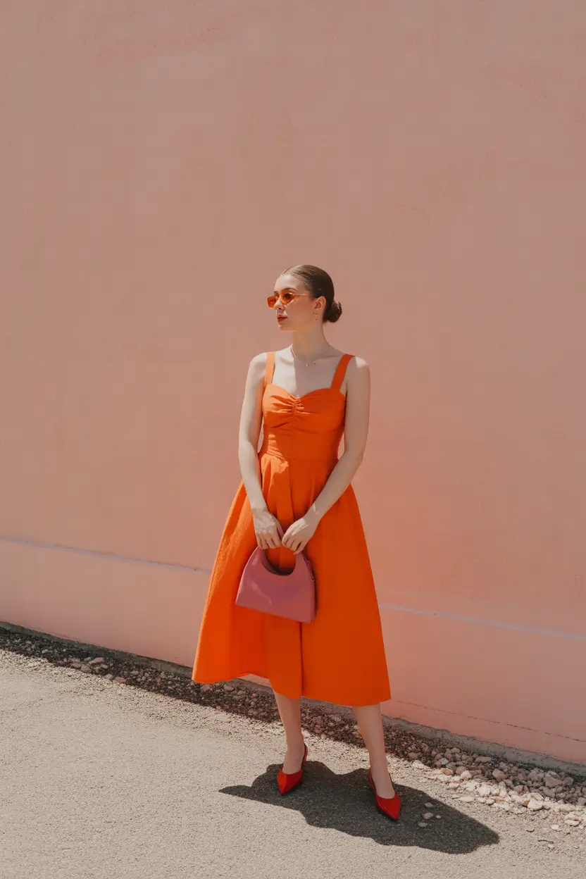 Spring Wedding Outfit Tangerine Modern Moment 2026