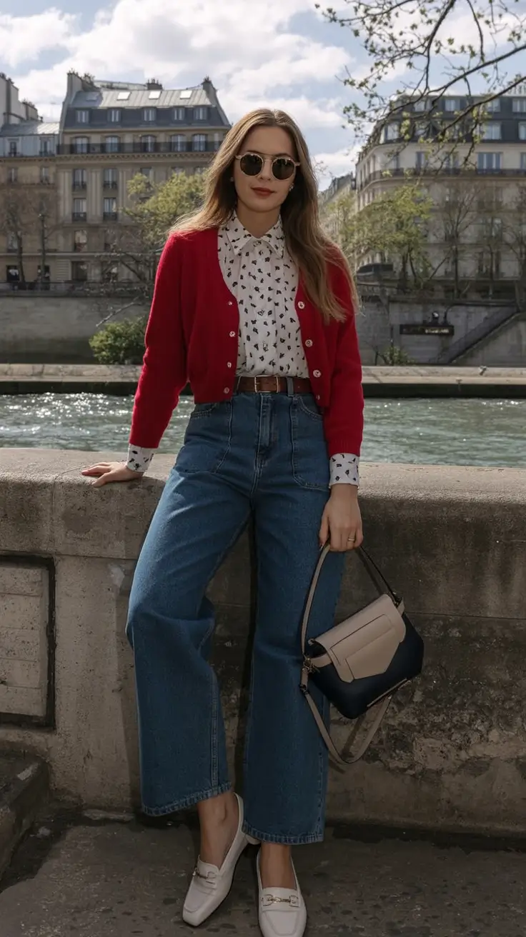chicago-spring-outfits-2026-Playful-Prints-and-Red-Layers-for-Spring-Wandering