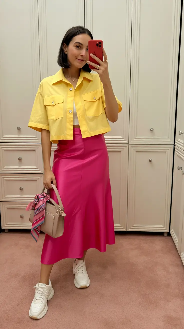 2026 Colorblocking Spring Skirt Look