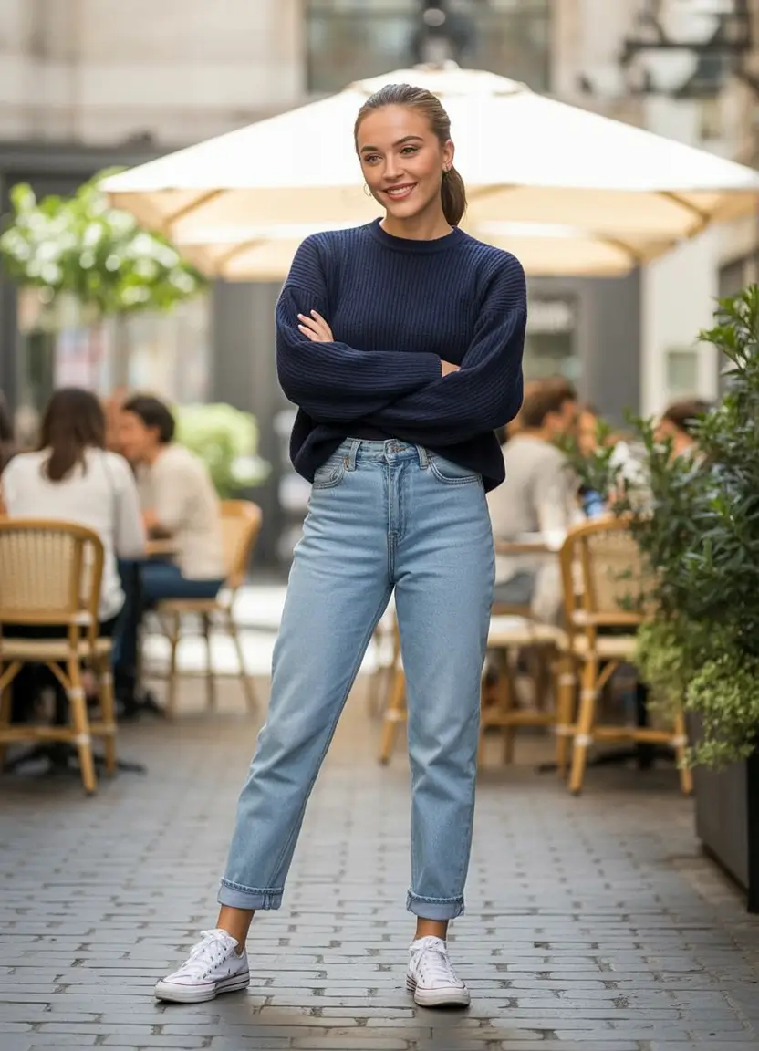 2026 Navy Knit and Light Denim for Effortless Smart Casual