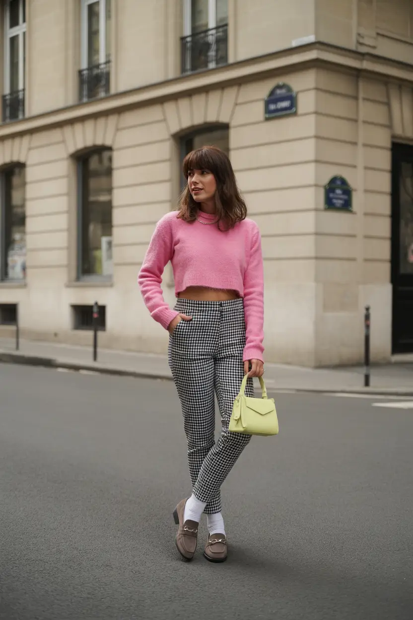 Pastels Gingham Classic With a Pop of Pastel Contrast