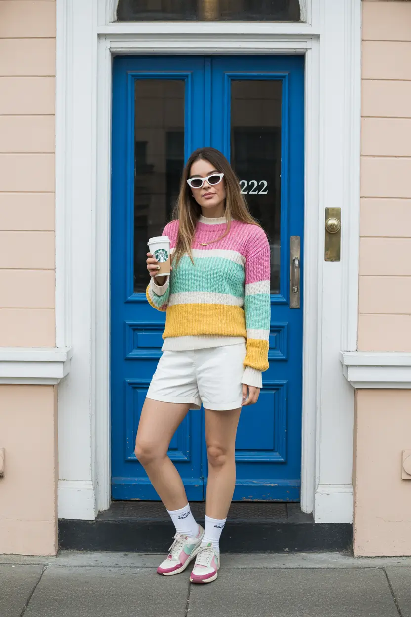 Colorplay Rainbow Stripes and Easy Spring Shorts