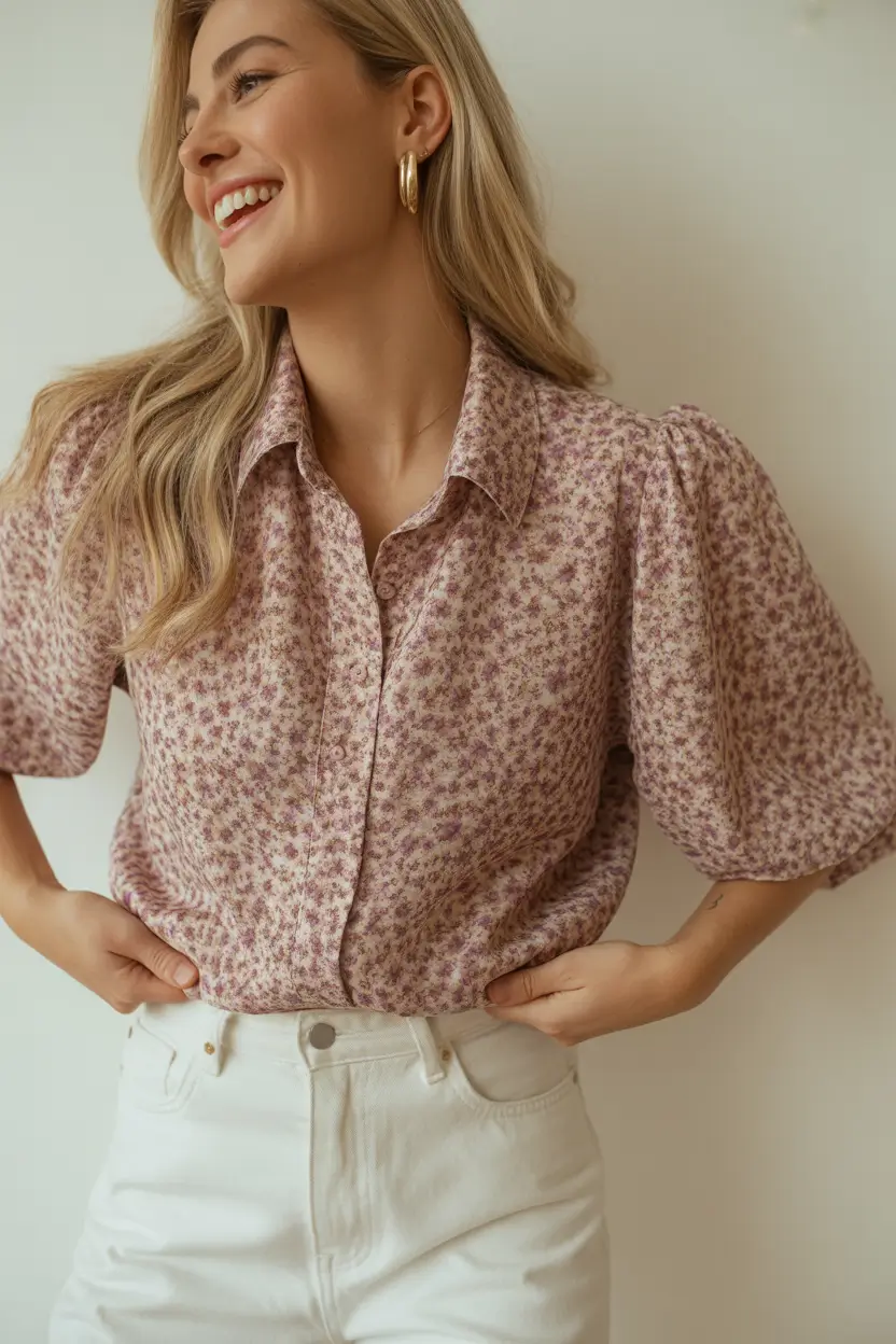 Pastels Petal-Soft Florals with Sculpted Sleeves