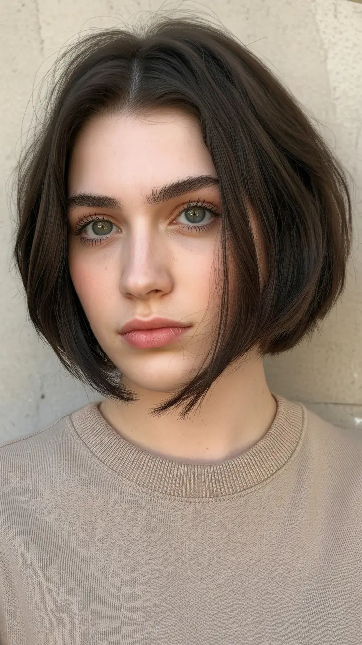 amazing spring short hairstyles 2026 Airy Jaw-Length Brunette Bob