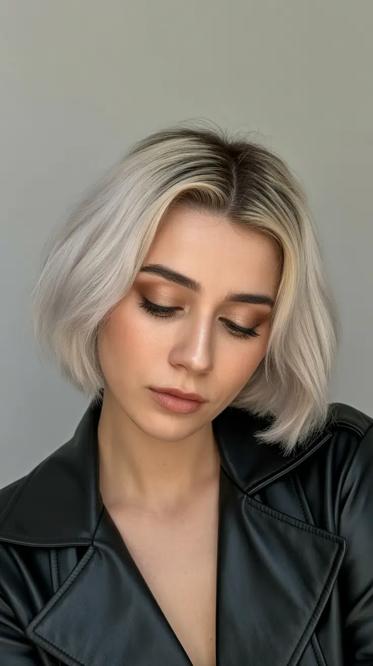 amazing spring short hairstyles 2026 Chin-Length Cream Blonde Precision Bob