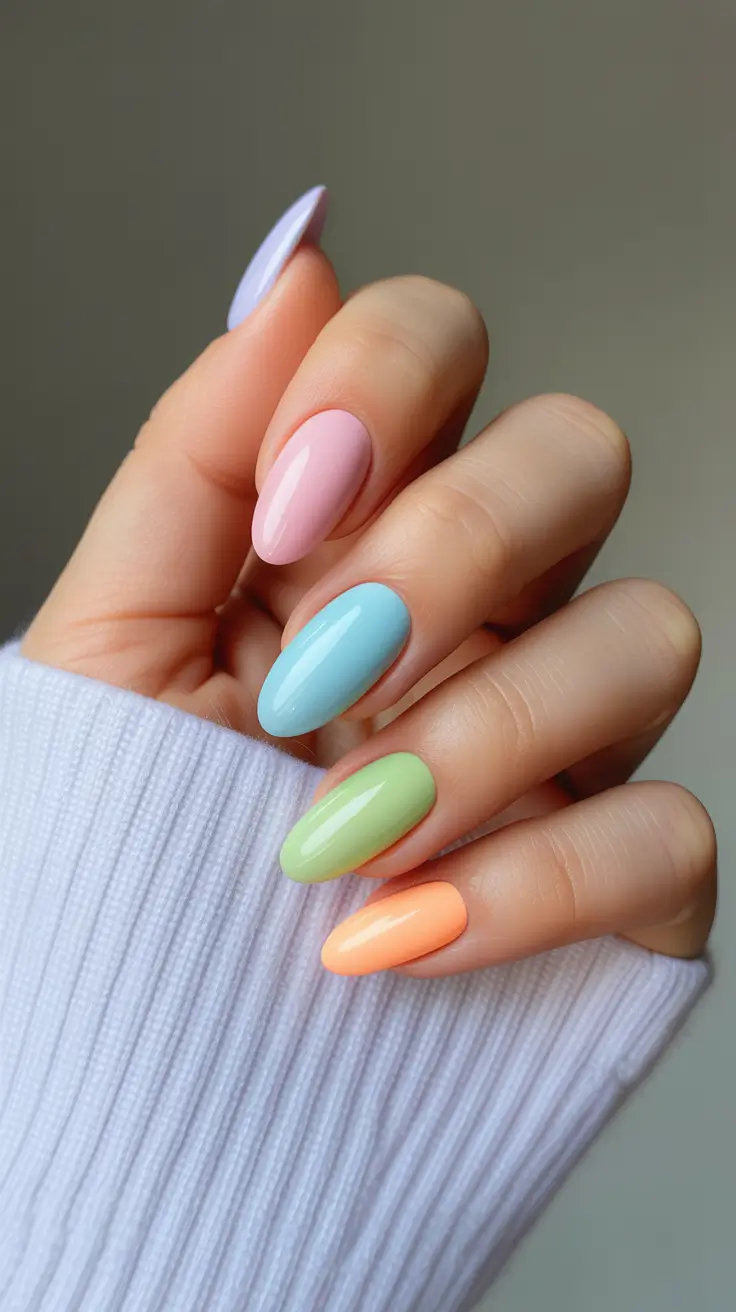 spring nail colors 2026 Pastel Candy Gloss