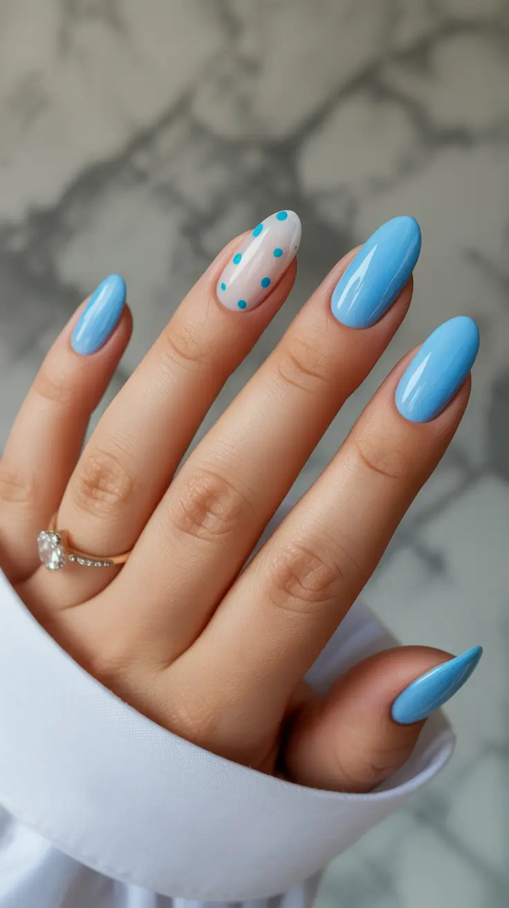 spring nail colors 2026 Blueberry Polka Breeze